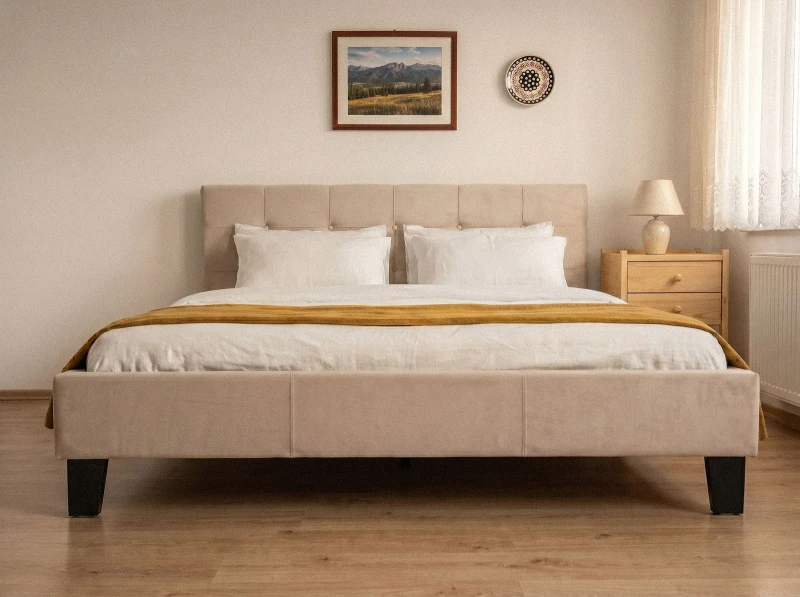 Čalouněná postel 180×200 cm Sumi Velvet – béžová