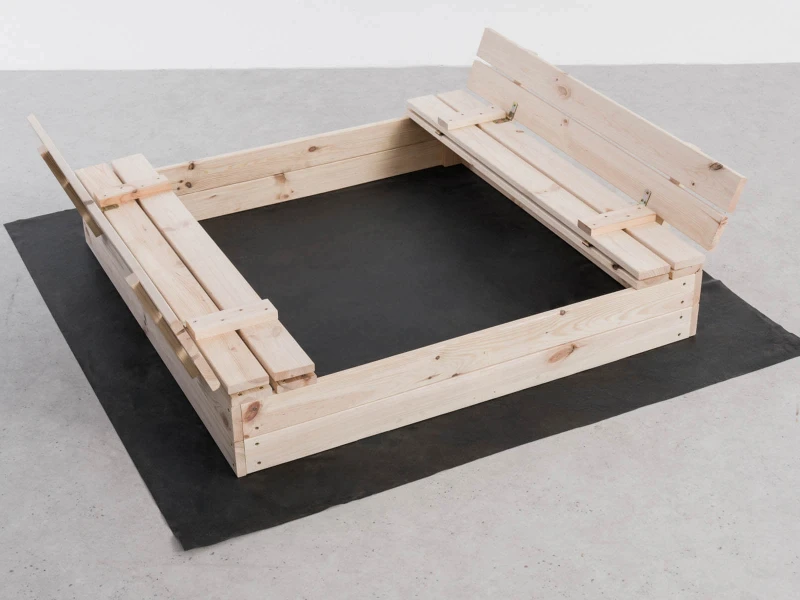 Dřevěné pískoviště s víkem 120×120 cm – nelakované