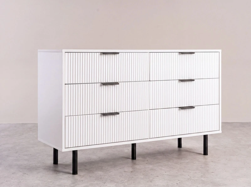 Komoda 6s 118x39 cm Riff bílá