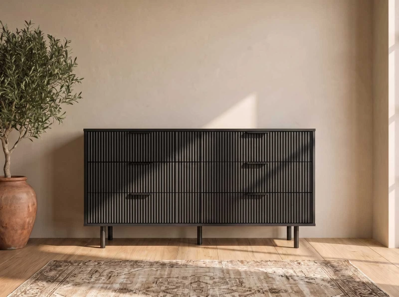 Komoda 6s 118x39 cm Riff černá