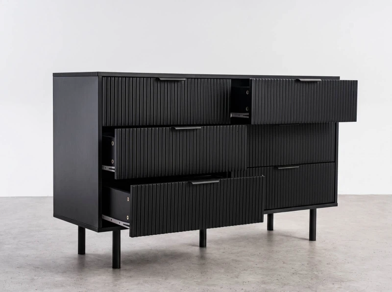 Komoda 6s 118x39 cm Riff černá