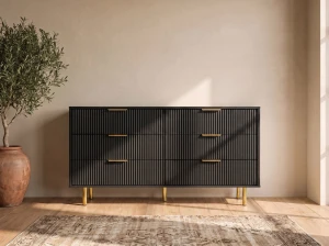 Komoda 6s 118x39 cm Riff černá