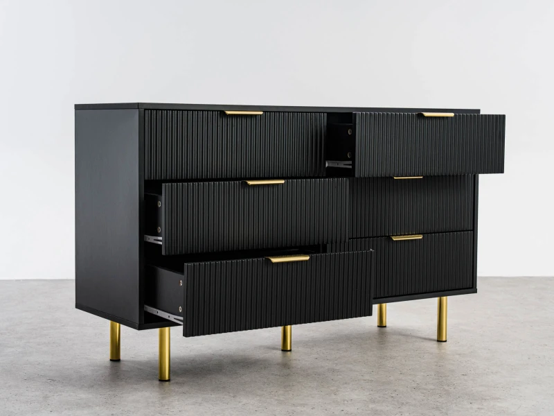 Komoda 6s 118x39 cm Riff černá
