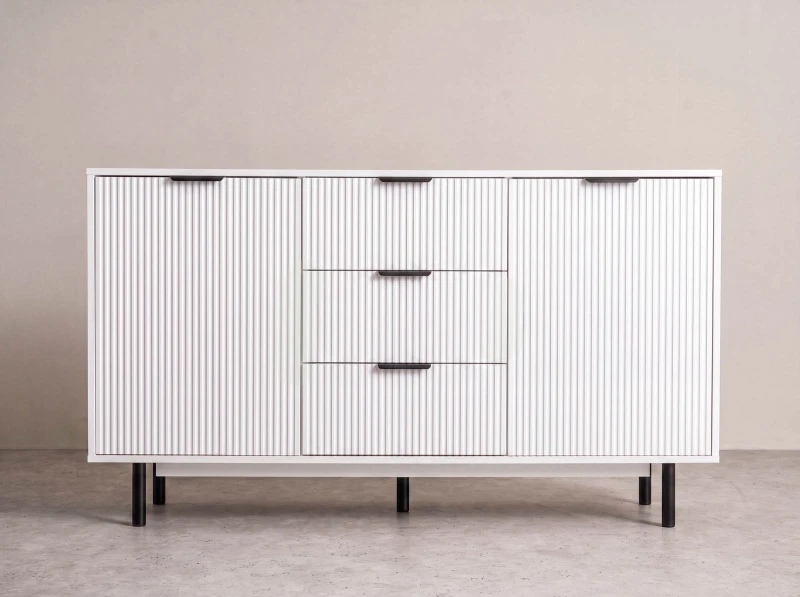 Komoda se zásuvkami a dvířky 3S2D 140 cm Riff bílá