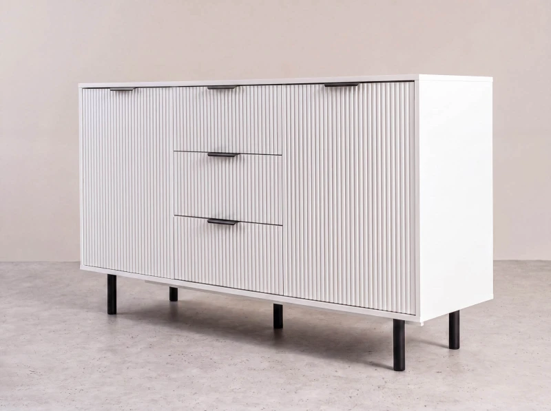 Komoda se zásuvkami a dvířky 3S2D 140 cm Riff bílá