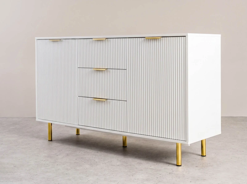 Komoda se zásuvkami a dvířky 3S2D 140 cm Riff bílá