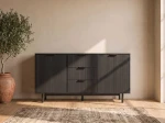 Komoda se zásuvkami a dvířky 3S2D 140 cm Riff černá
