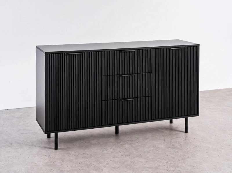 Komoda se zásuvkami a dvířky 3S2D 140 cm Riff černá
