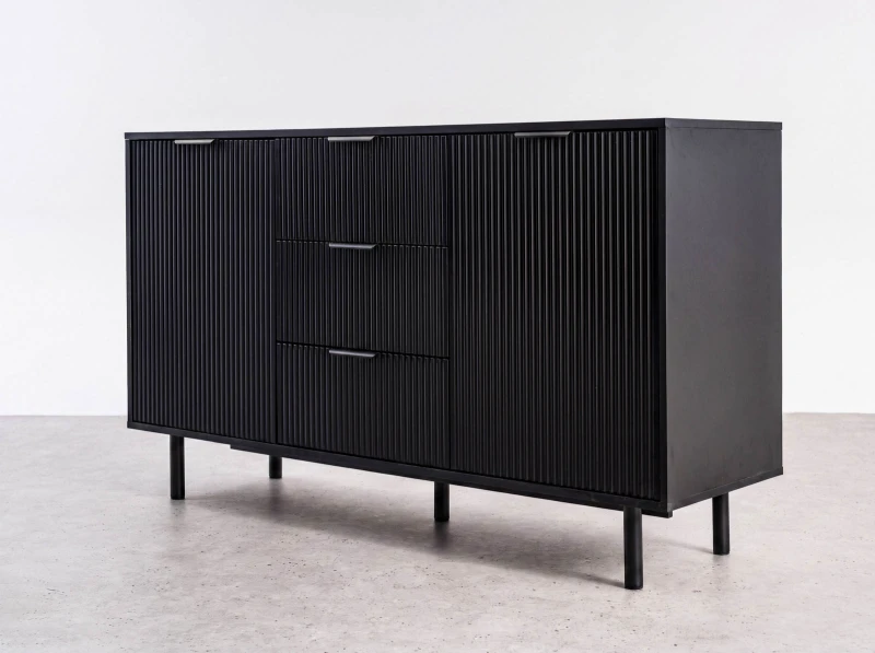 Komoda se zásuvkami a dvířky 3S2D 140 cm Riff černá