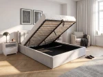 Čalouněná postel s úložným prostorem 120x200 TOP line 9 Bluvel 03 Šedý