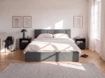 Čalouněná postel s úložným prostorem 120x200 TOP line 9 Bluvel 18 Grafitový