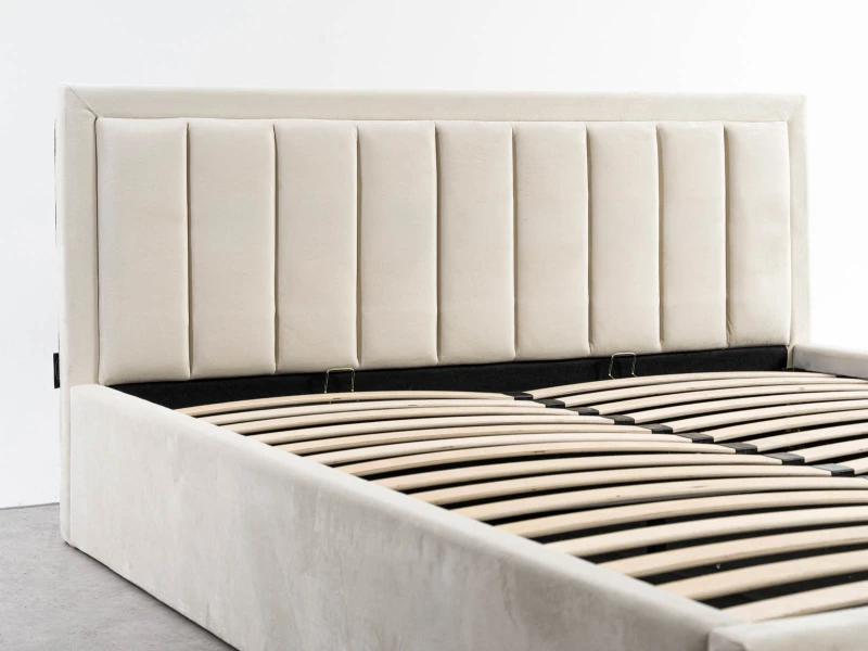Čalouněná postel s úložným prostorem 120x200 TOP line 9 Bluvel 22 Béžový