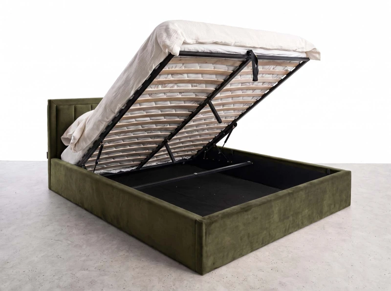 Čalouněná postel s úložným prostorem 160x200 TOP line 9 Bluvel 77 Olivový