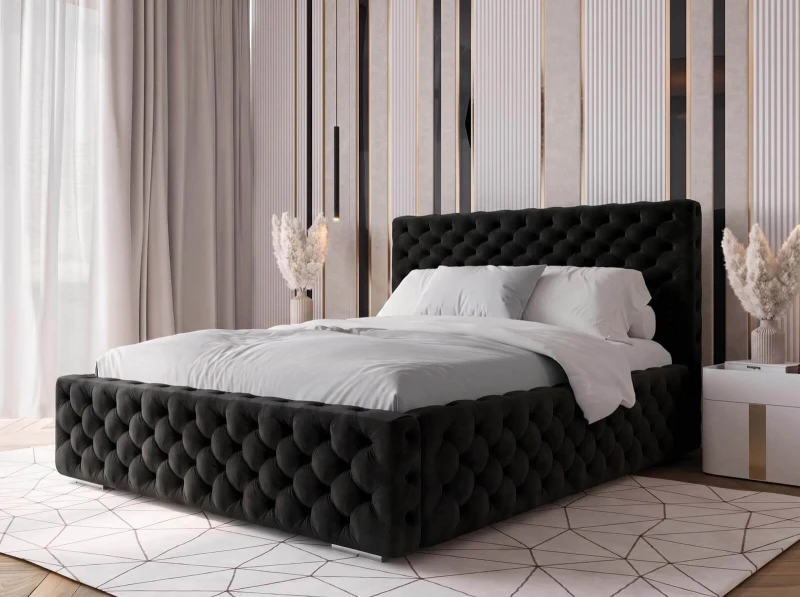 Čalouněná postel s úložným prostorem 140x200 PRO line 15 Černý Bluvel 19