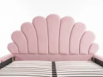 Čalouněná dětská postel 120x200 s roštem a úložným prostorem, růžový Velvet Kids Line 3 Mušle