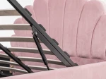 Čalouněná dětská postel 120x200 s roštem a úložným prostorem, růžový Velvet Kids Line 3 Mušle