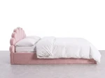 Čalouněná dětská postel 120x200 s roštem a úložným prostorem, růžový Velvet Kids Line 3 Mušle
