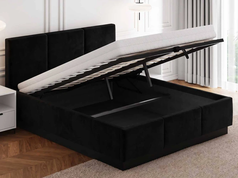 Čalouněná levitační postel s úložným prostorem 160x200 TOP line 8 Bluvel 19 Černý