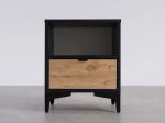 Noční stolek 38x47 cm Nobio Černý + Dub Craft