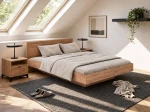 Levitační postel s úložným prostorem 140x200 z nábytkové desky, dub craft DM2