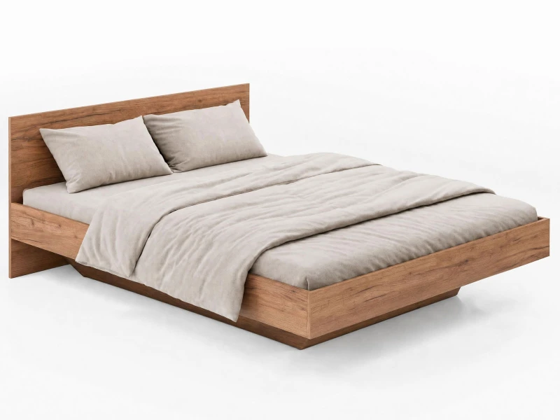 Levitační postel s úložným prostorem 140x200 z nábytkové desky, dub craft DM2