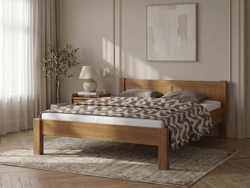 Postel z masivu 180x200 Viktoria dub s roštem