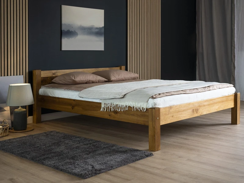 Postel z masivu 180x200 Viktoria dub s roštem