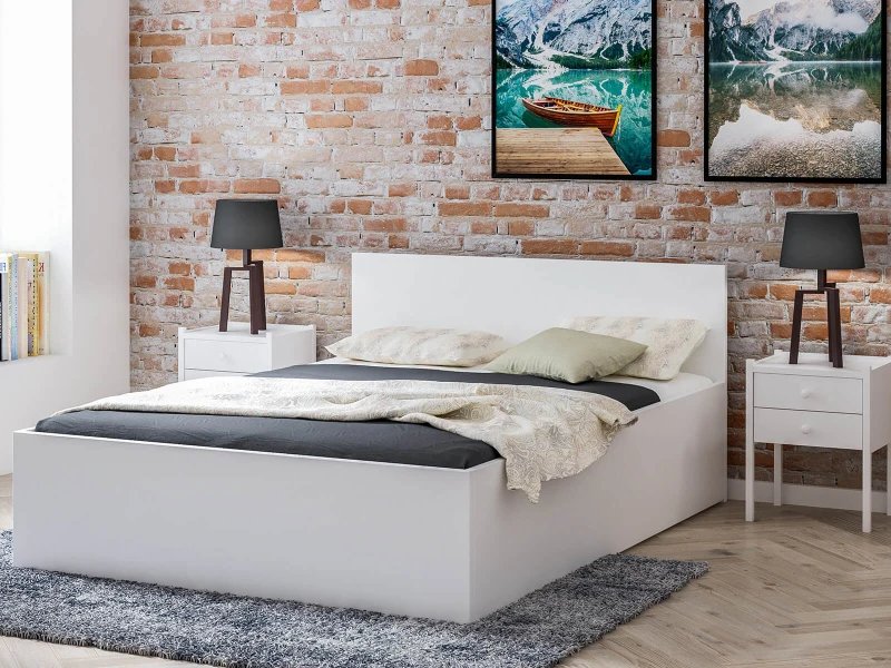Postel 180x200 DM1 bílá s roštem