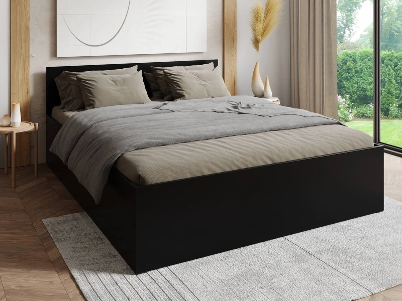 Postel 180x200 DM1 černá s roštem