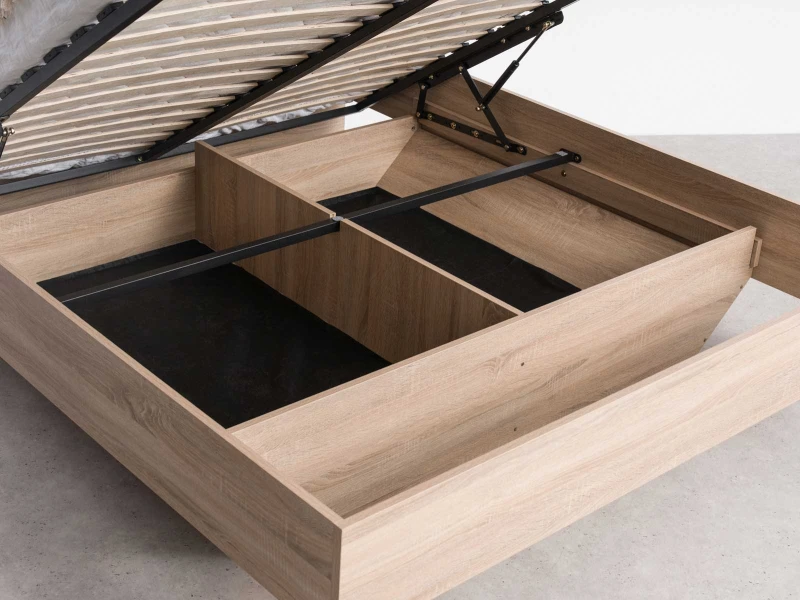 Levitační postel s úložným prostorem 180x200 z nábytkové desky, dub sonoma DM2