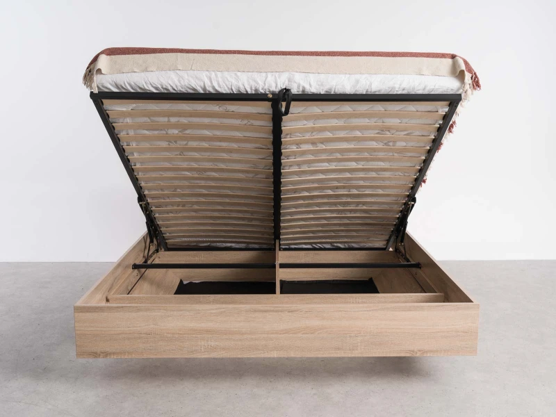 Levitační postel s úložným prostorem 180x200 z nábytkové desky, dub sonoma DM2