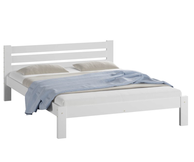 Postel z masivu 160x200 Ajza bílá s roštem