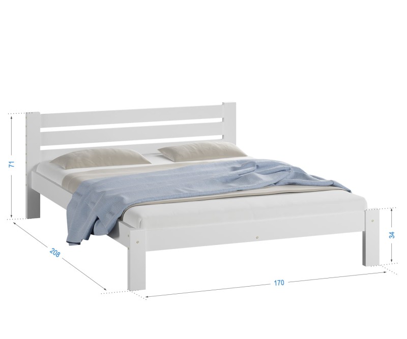 Postel z masivu 160x200 Ajza bílá s roštem