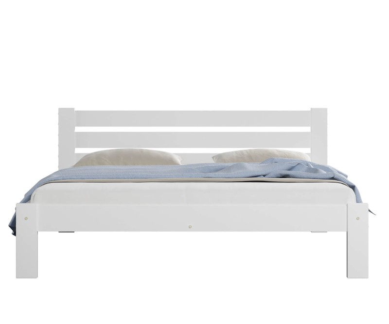Postel z masivu 160x200 Ajza bílá s roštem