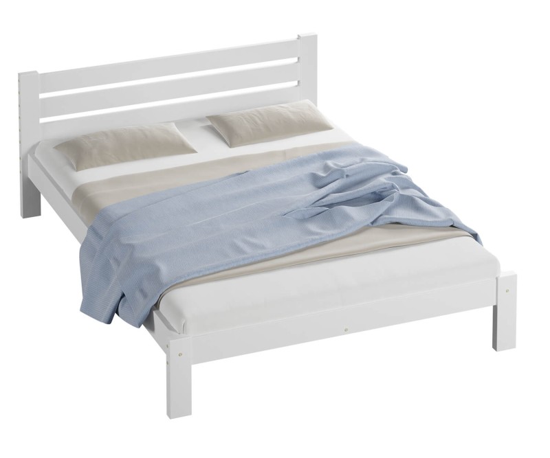 Postel z masivu 160x200 Ajza bílá s roštem