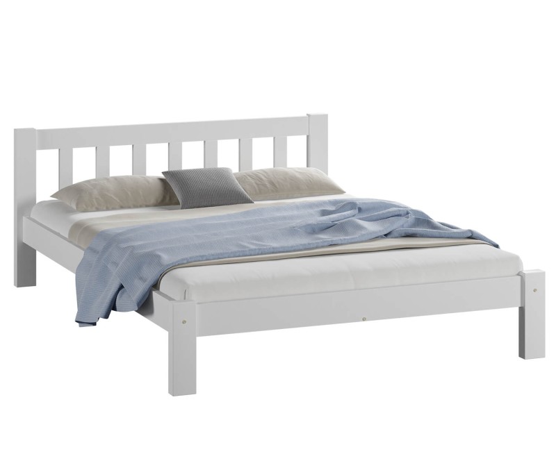 Postel z masivu 120x200 Alena bílá  s roštem