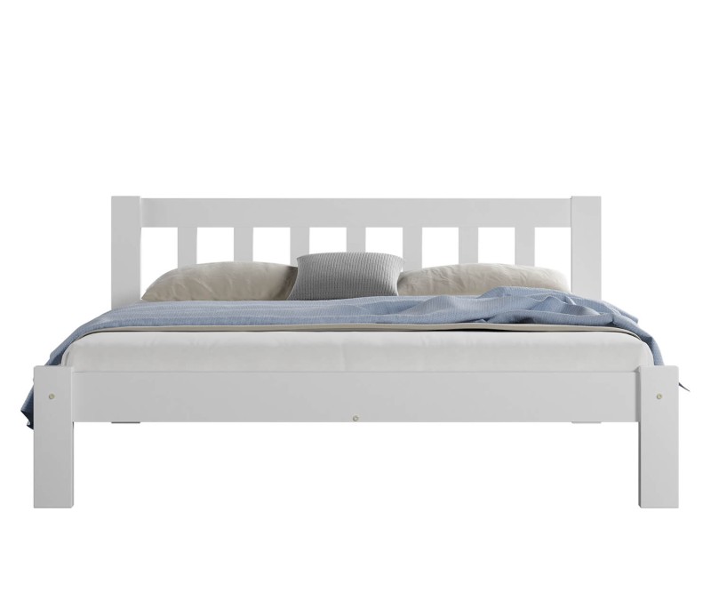 Postel z masivu 120x200 Alena bílá  s roštem