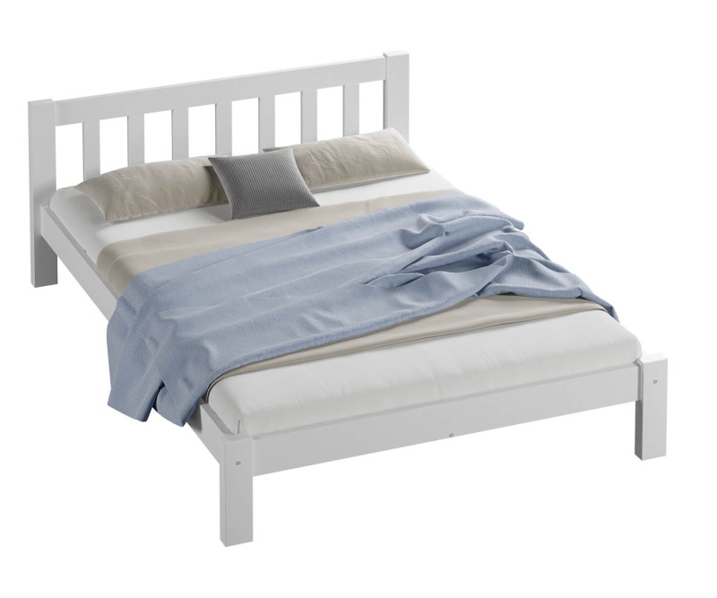 Postel z masivu 120x200 Alena bílá  s roštem