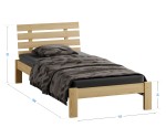 Postel z masivu 90x200 Karla borovice s roštem