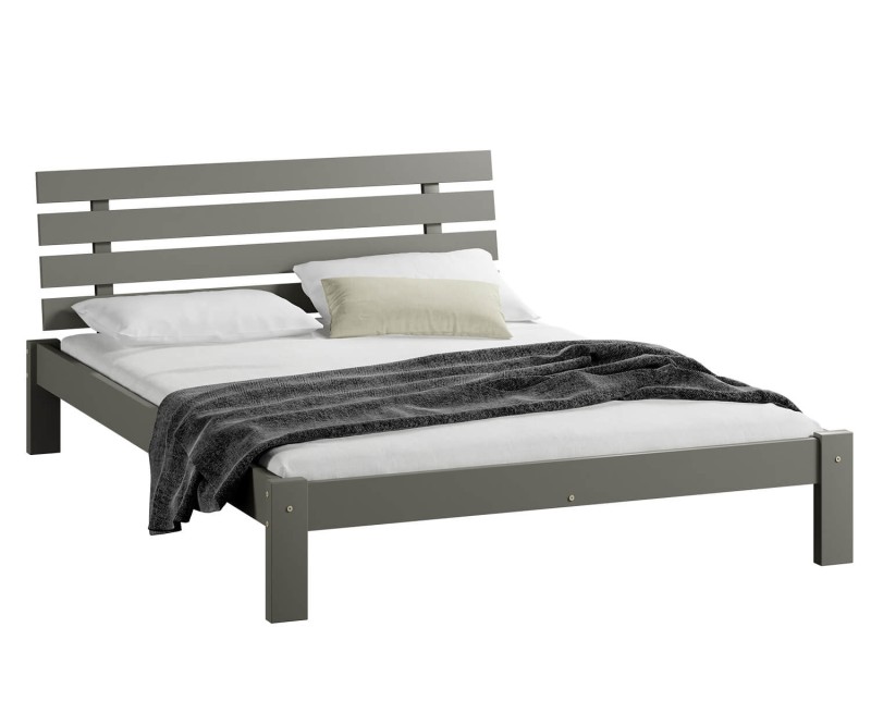 Postel z masivu 140x200 Karla šedá s roštem
