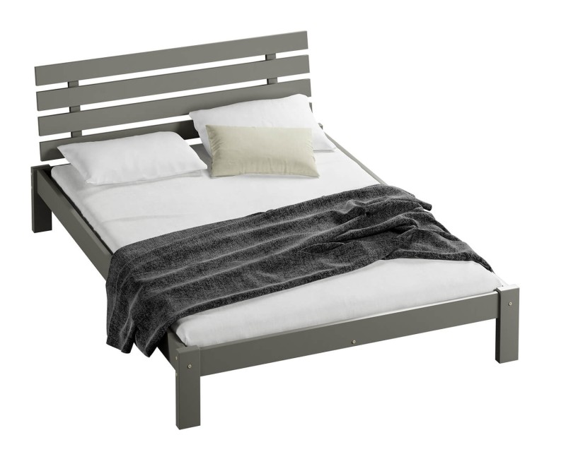 Postel z masivu 140x200 Karla šedá s roštem