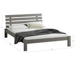 Postel z masivu 160x200 Karla šedá s roštem