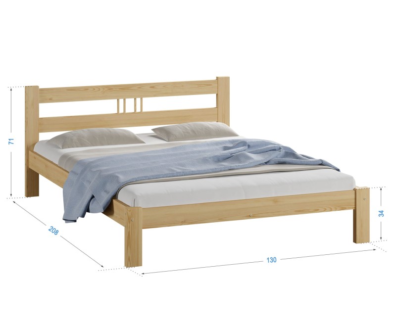 Postel z masivu 120x200 Virginia borovice s roštem