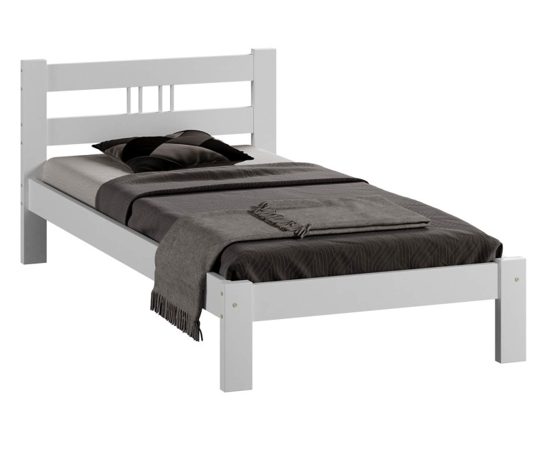 Postel z masivu 90x200 Virginia bílá s roštem