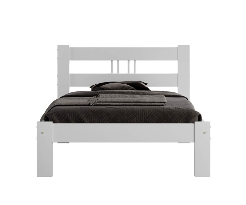 Postel z masivu 90x200 Virginia bílá s roštem