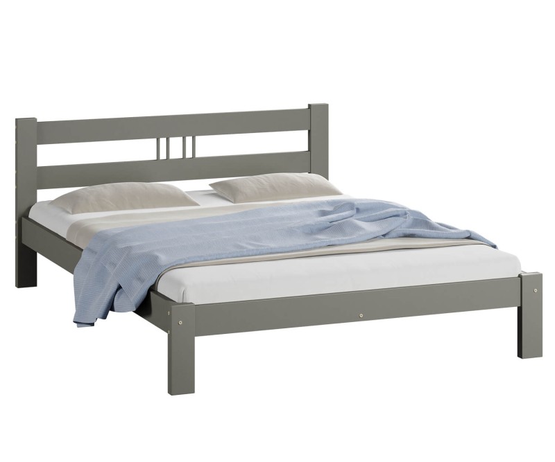 Postel z masivu 160x200 Virginia šedá s roštem