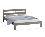 Postel z masivu 160x200 Virginia šedá s roštem