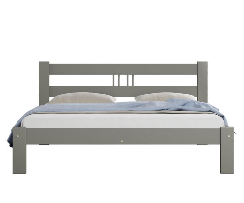 Postel z masivu 160x200 Virginia šedá s roštem