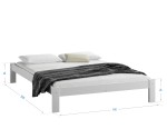 Postel z masivu 140x200 Luisa bílá  s roštem