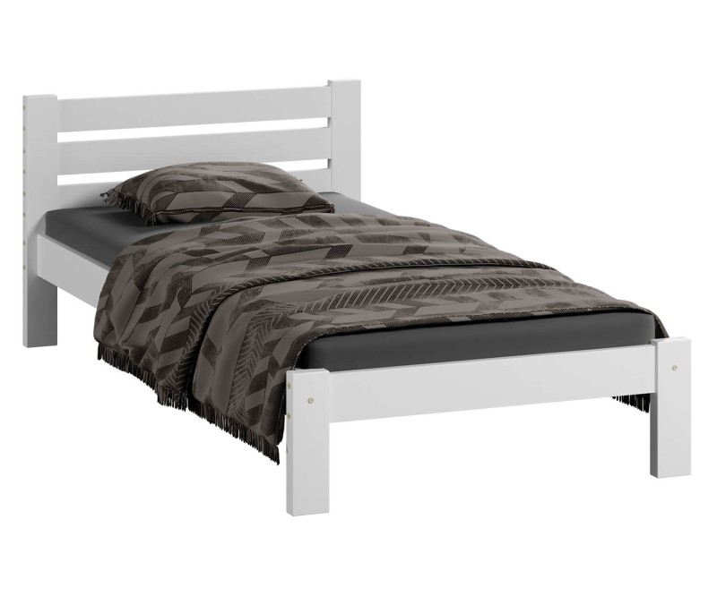 Postel z masivu 90x200 Ajza bílá s roštem